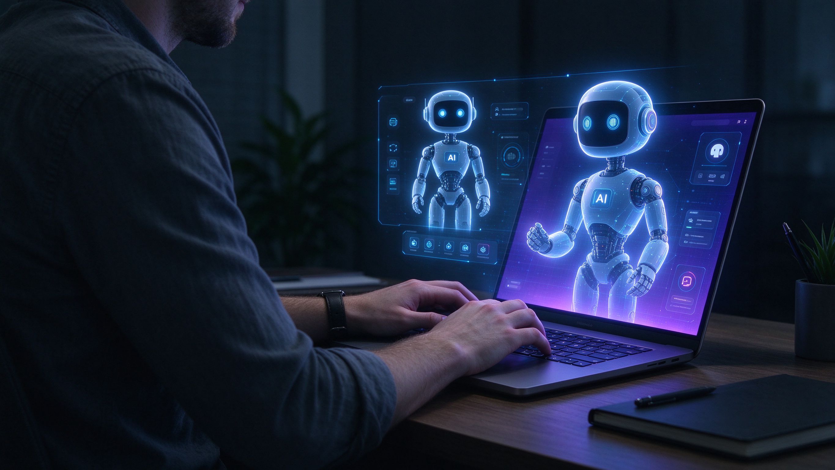 人与AI助手协作办公